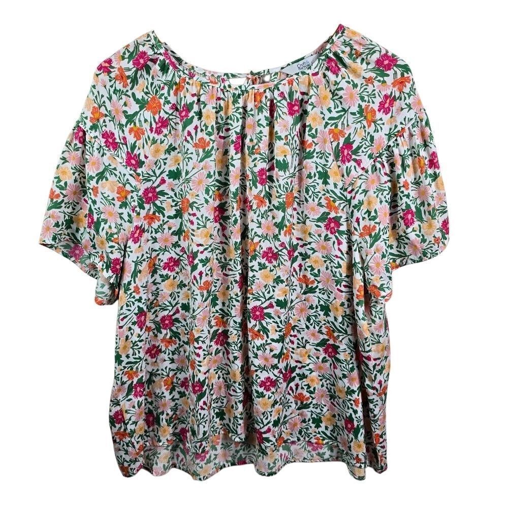 Women's Croft & Barrow White And Pink Piped Raglan Blouse - Picture 4 of 15